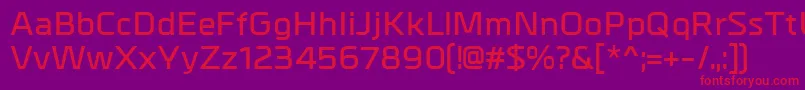 フォントMetrikDemibold – 紫の背景に赤い文字