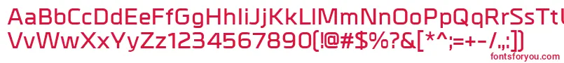 MetrikDemibold-fontti – punaiset fontit valkoisella taustalla