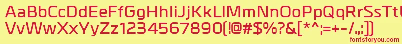 MetrikDemibold Font – Red Fonts on Yellow Background