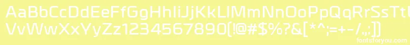 フォントMetrikDemibold – 黄色い背景に白い文字