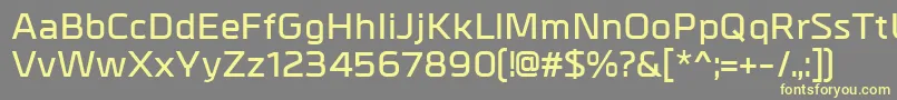 MetrikDemibold-fontti – keltaiset fontit harmaalla taustalla