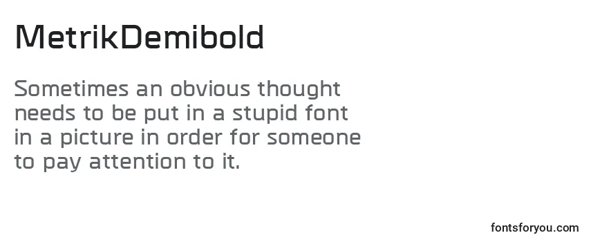 Review of the MetrikDemibold Font