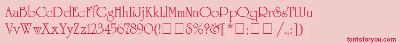フォントAgUniversity – ピンクの背景に赤い文字
