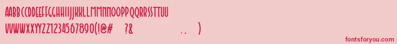 Faishal-Schriftart – Rote Schriften auf rosa Hintergrund