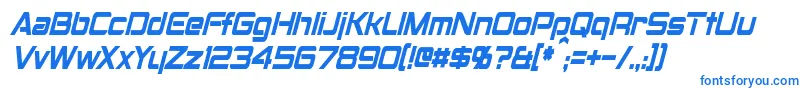 MontalbanCondensedItalic Font – Blue Fonts on White Background