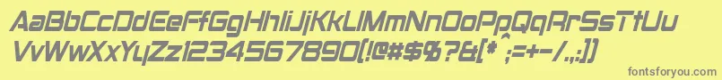 フォントMontalbanCondensedItalic – 黄色の背景に灰色の文字