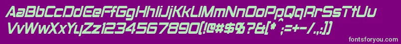 フォントMontalbanCondensedItalic – 紫の背景に緑のフォント