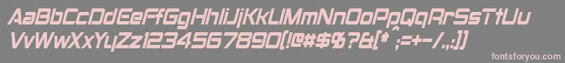 フォントMontalbanCondensedItalic – 灰色の背景にピンクのフォント