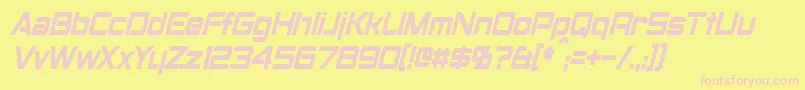 MontalbanCondensedItalic Font – Pink Fonts on Yellow Background