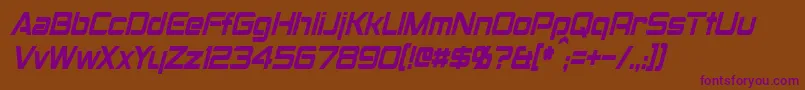 フォントMontalbanCondensedItalic – 紫色のフォント、茶色の背景