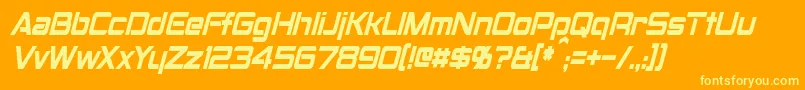 MontalbanCondensedItalic Font – Yellow Fonts on Orange Background