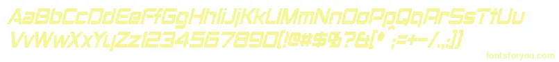 MontalbanCondensedItalic-Schriftart – Gelbe Schriften auf weißem Hintergrund