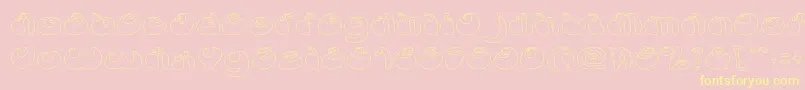 ButterflyHollow-Schriftart – Gelbe Schriften auf rosa Hintergrund