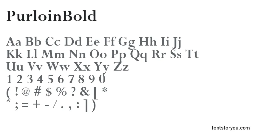 Шрифт PurloinBold – алфавит, цифры, специальные символы
