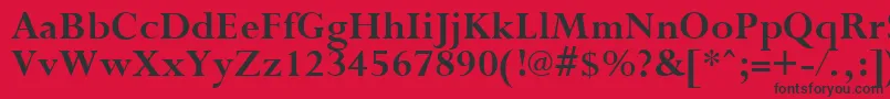フォントPurloinBold – 赤い背景に黒い文字