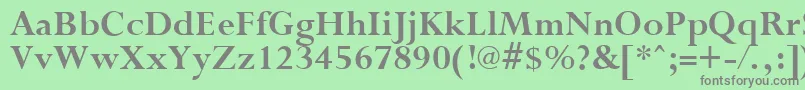 フォントPurloinBold – 緑の背景に灰色の文字