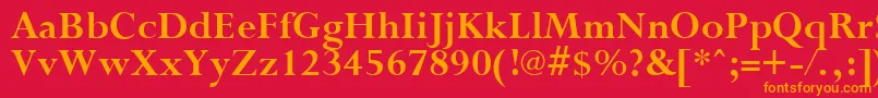 フォントPurloinBold – 赤い背景にオレンジの文字