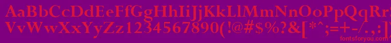 PurloinBold-Schriftart – Rote Schriften auf violettem Hintergrund