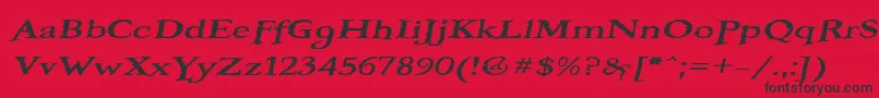 フォントBooterOneFive – 赤い背景に黒い文字