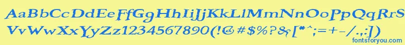 BooterOneFive Font – Blue Fonts on Yellow Background