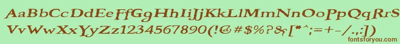 BooterOneFive Font – Brown Fonts on Green Background