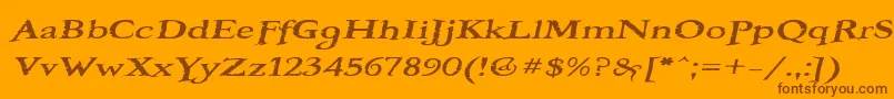 Шрифт BooterOneFive – коричневые шрифты на оранжевом фоне