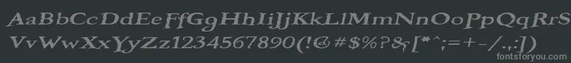 フォントBooterOneFive – 黒い背景に灰色の文字