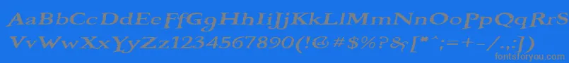 フォントBooterOneFive – 青い背景に灰色の文字