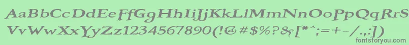 フォントBooterOneFive – 緑の背景に灰色の文字