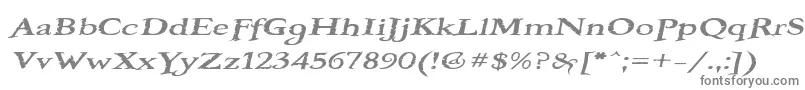 フォントBooterOneFive – 白い背景に灰色の文字