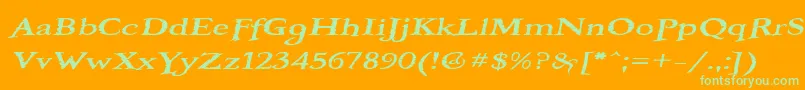 BooterOneFive Font – Green Fonts on Orange Background