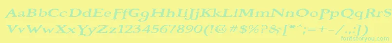 BooterOneFive Font – Green Fonts on Yellow Background