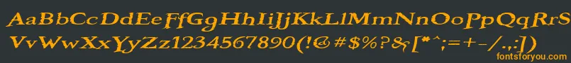 フォントBooterOneFive – 黒い背景にオレンジの文字