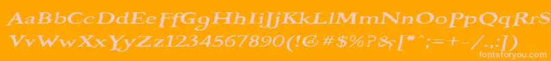 BooterOneFive Font – Pink Fonts on Orange Background
