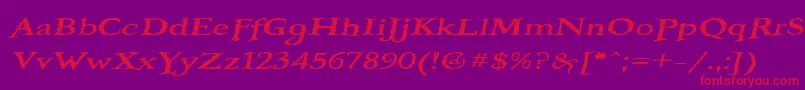 BooterOneFive Font – Red Fonts on Purple Background