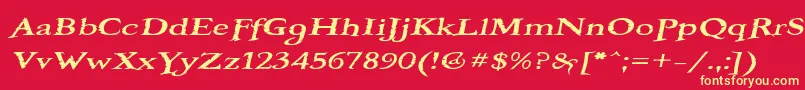 BooterOneFive Font – Yellow Fonts on Red Background