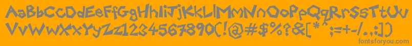 FreakyPaperCutouts-Schriftart – Graue Schriften auf orangefarbenem Hintergrund