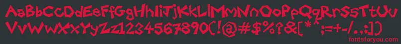 FreakyPaperCutouts Font – Red Fonts on Black Background