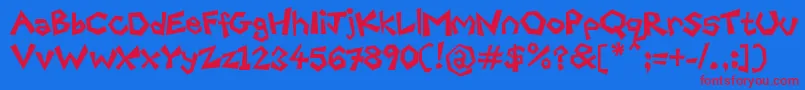 FreakyPaperCutouts Font – Red Fonts on Blue Background