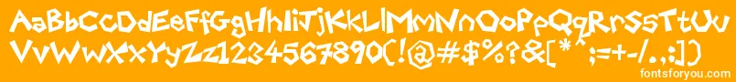 FreakyPaperCutouts Font – White Fonts on Orange Background