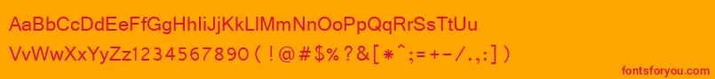 フォントVrinda – オレンジの背景に赤い文字