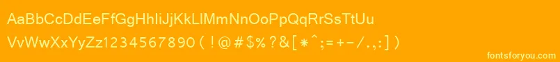 Fonte Vrinda – fontes amarelas em um fundo laranja