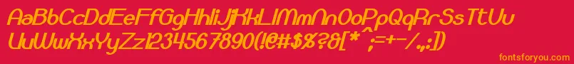 フォントBloomingworthBoldItalic – 赤い背景にオレンジの文字