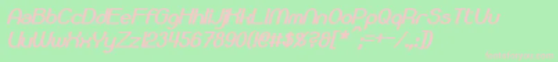 BloomingworthBoldItalic Font – Pink Fonts on Green Background