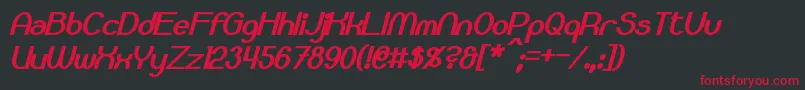 BloomingworthBoldItalic Font – Red Fonts on Black Background
