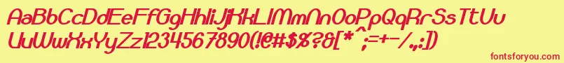 BloomingworthBoldItalic Font – Red Fonts on Yellow Background