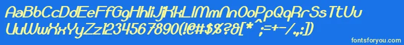 BloomingworthBoldItalic Font – Yellow Fonts on Blue Background