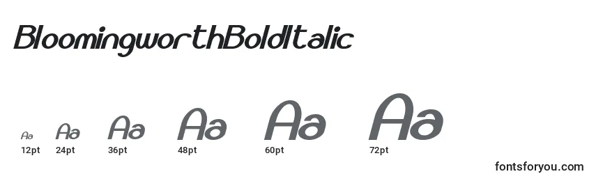 BloomingworthBoldItalic Font Sizes