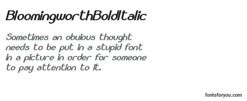 Review of the BloomingworthBoldItalic Font