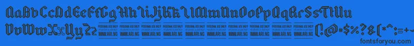 BackyardPersonal Font – Black Fonts on Blue Background